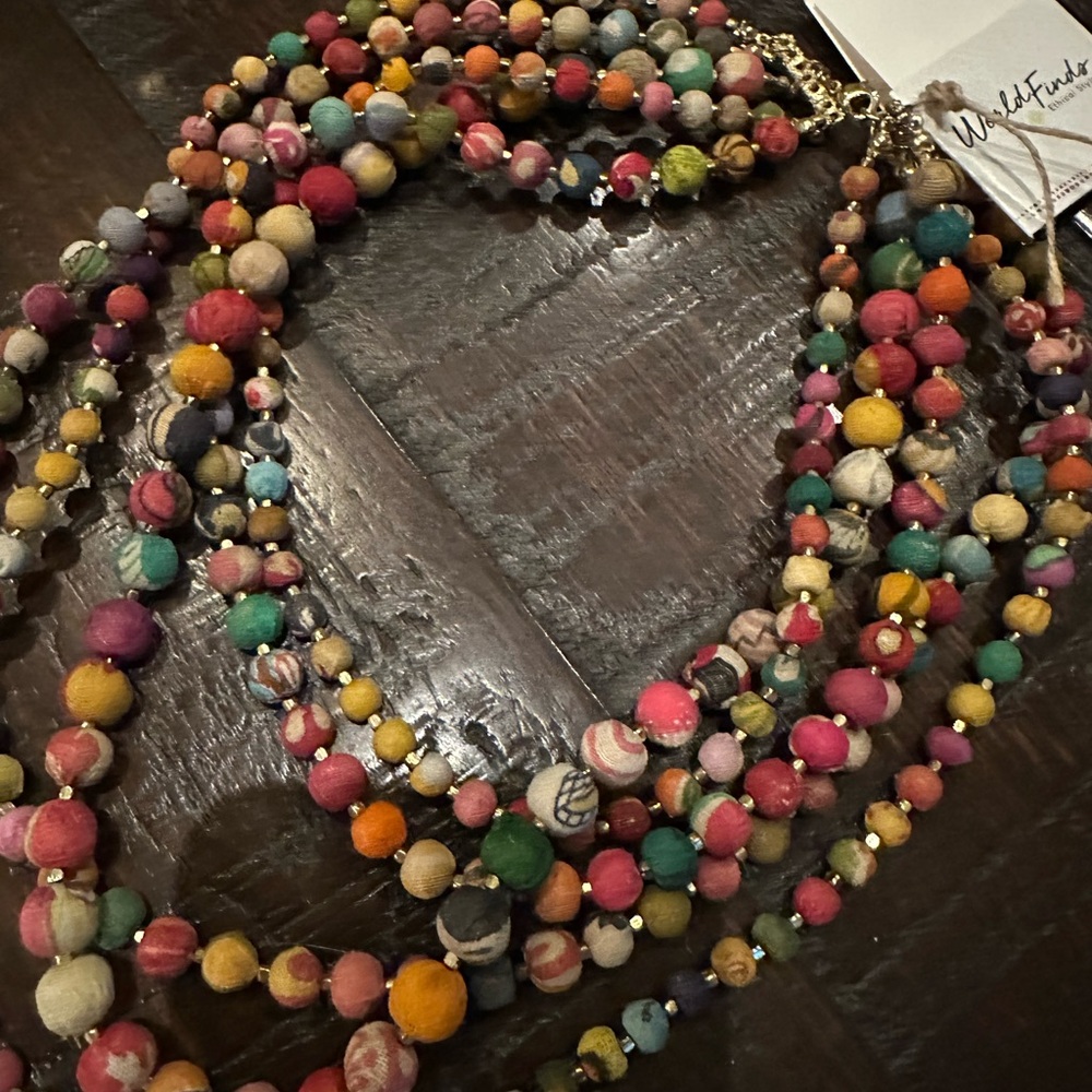 Colorful Super Chunky Cloth Beaded Necklace